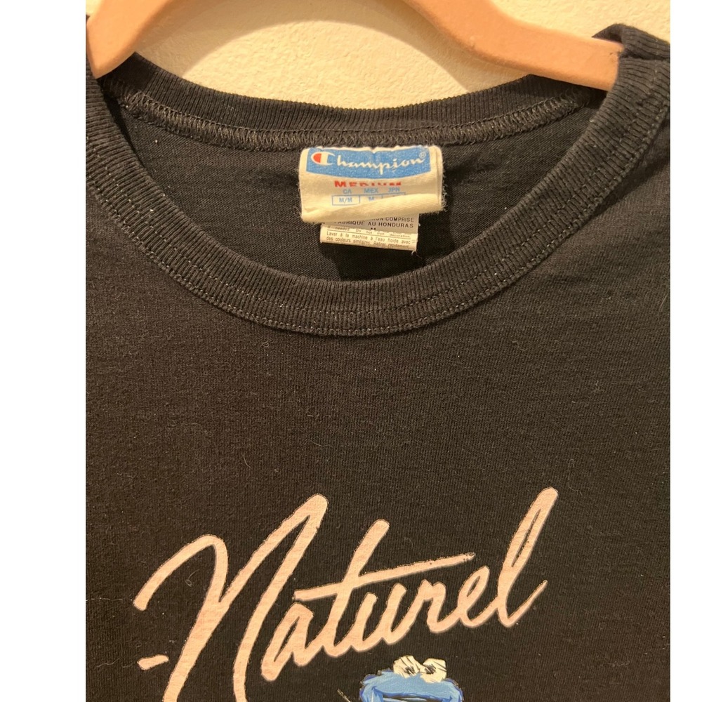 Champion Naturel Cookie Monster T-Shirt Black Graphic Print Mens Medium - Picture 9 of 10